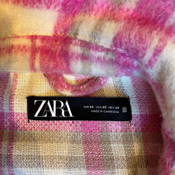 Zara- x-size Small Flannel crop jacket - Picture 2 of 2